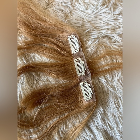 Invisible Frontal Mesh Lace Bangs clip in  strawberry Blonde - Picture 5 of 7